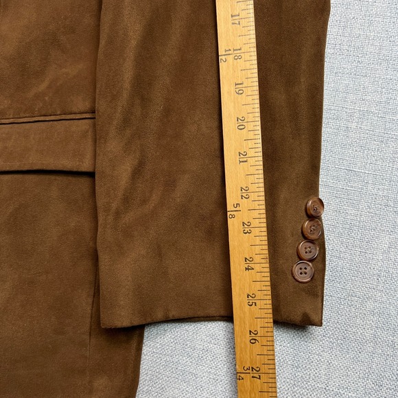 Lauren Ralph Lauren Faux Suede Blazer Sport Coat Men 50R Brown Classic Academia - Picture 11 of 12